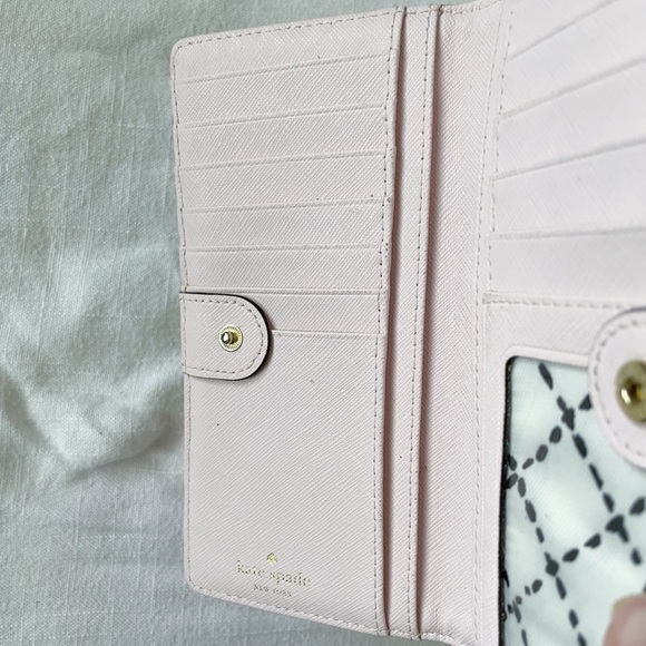 Kate Spade crosshatch leather bifold wallet: baby pink - Picture 4 of 5